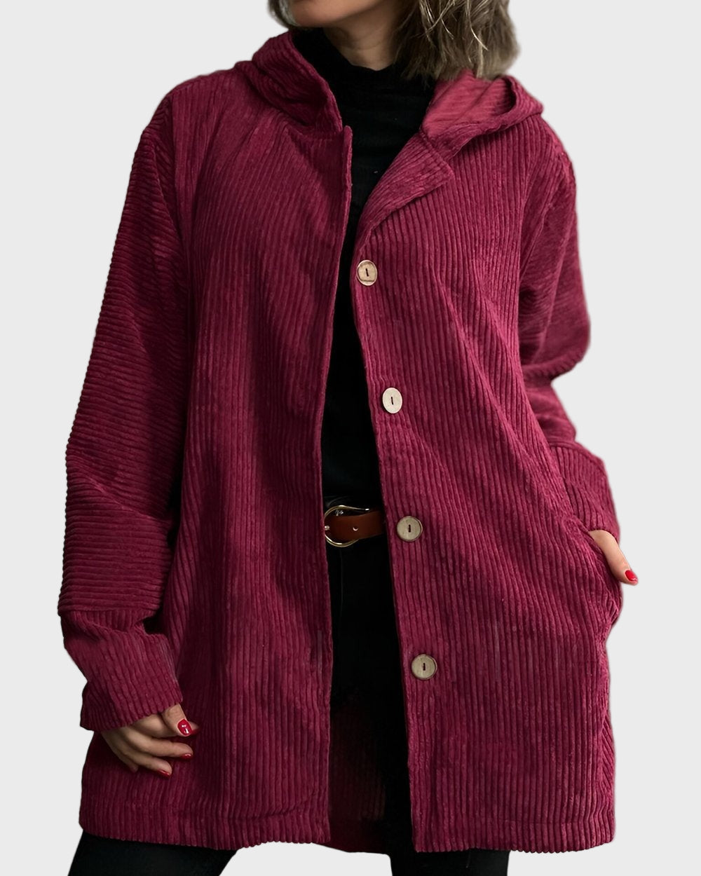 Alice - Corduroy Hooded Jacket