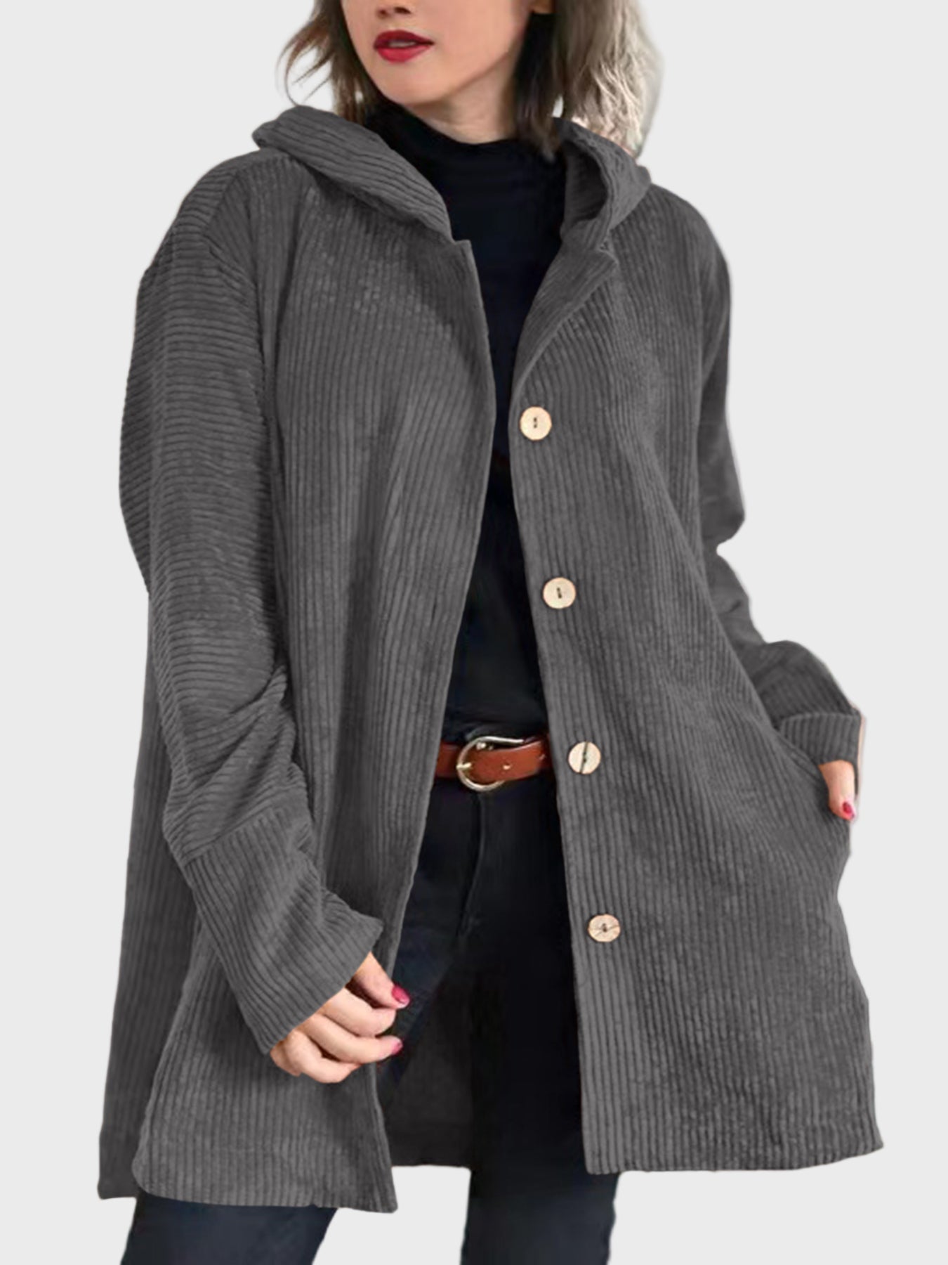 Alice - Corduroy Hooded Jacket