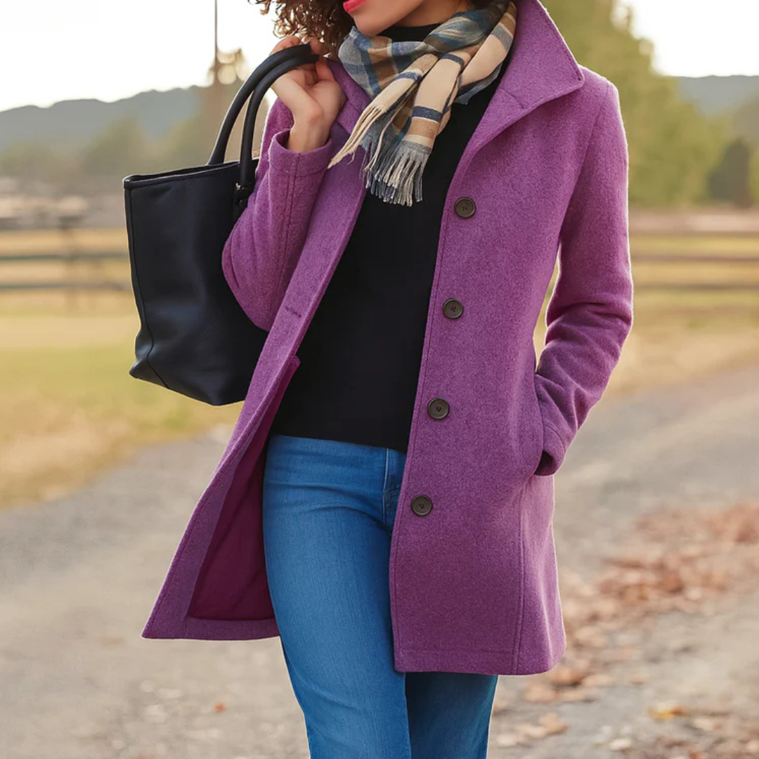 Alice - Classic Coat with Elegant Buttons