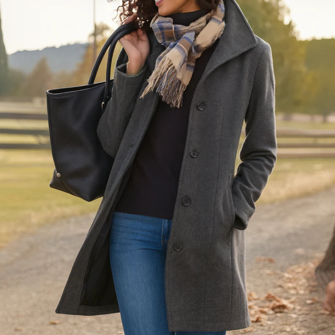 Alice - Classic Coat with Elegant Buttons