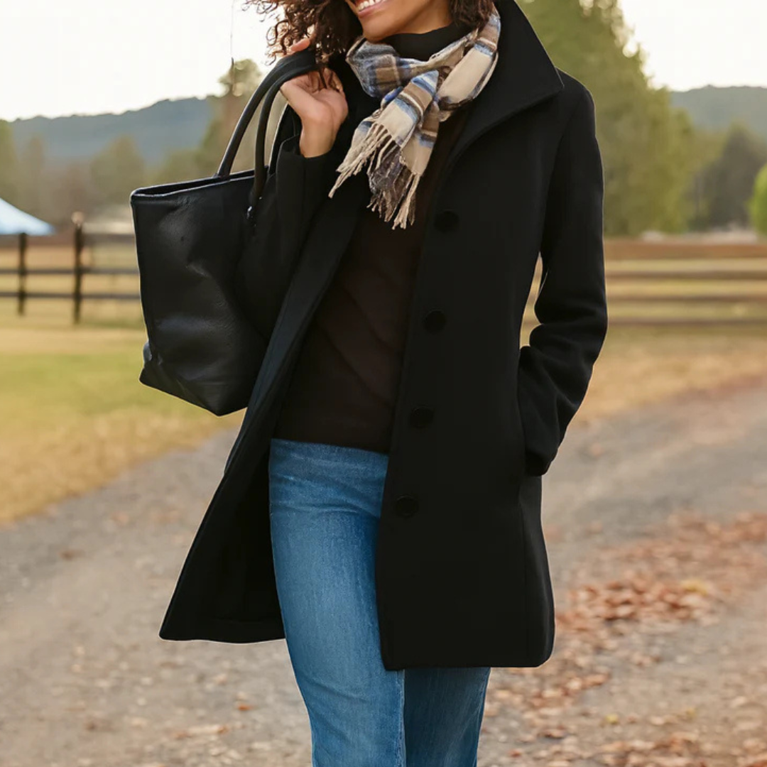 Alice - Classic Coat with Elegant Buttons