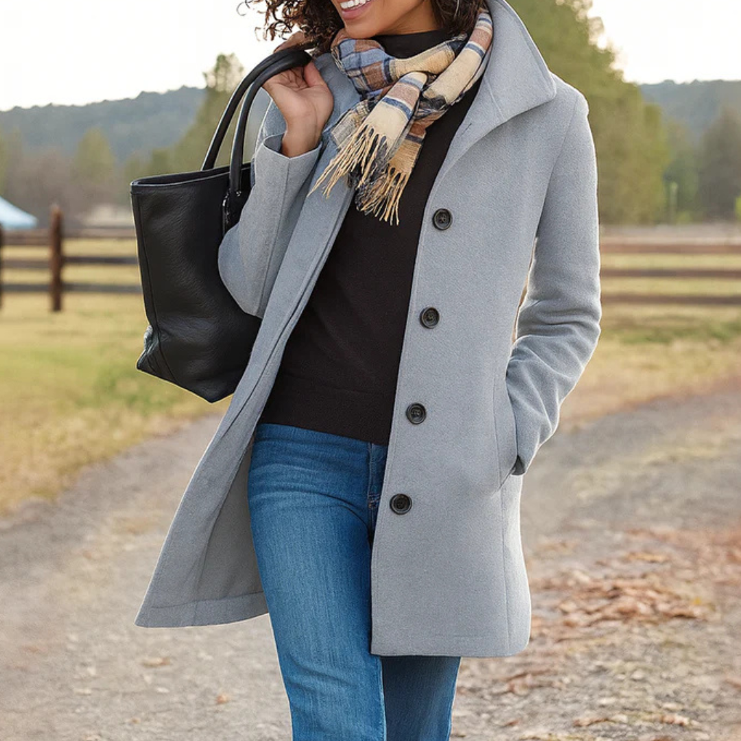 Alice - Classic Coat with Elegant Buttons