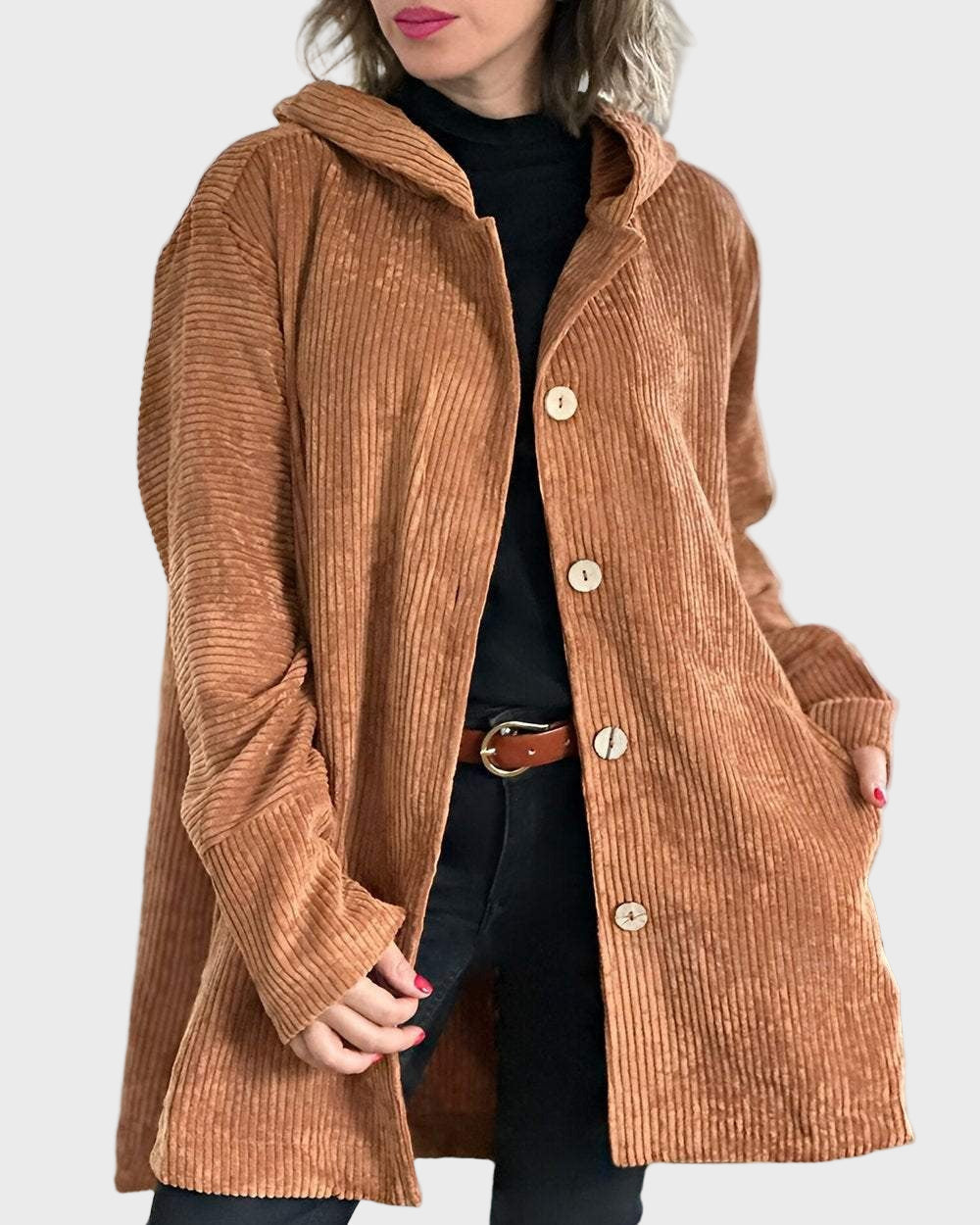 Alice - Corduroy Hooded Jacket