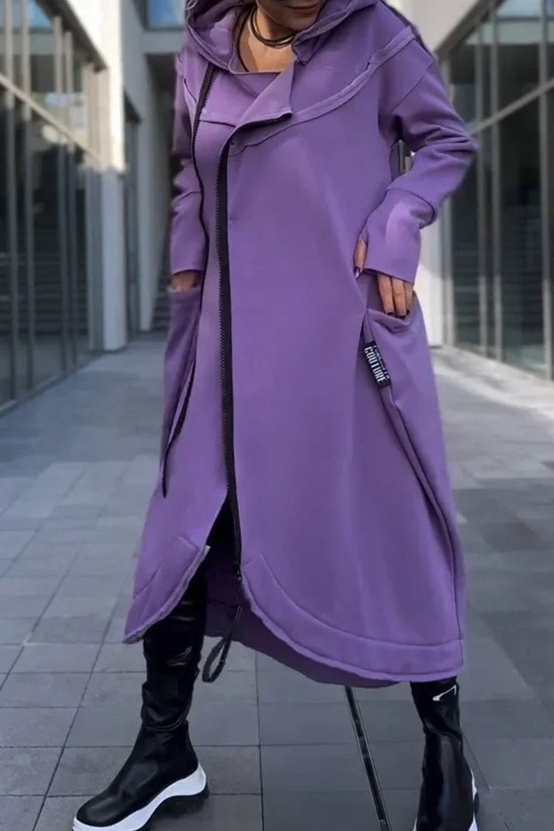 Amelia - Long Hoodie With Zipper