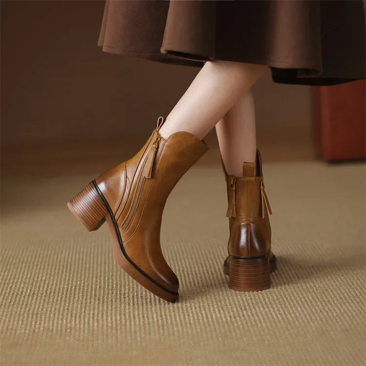 Evita - Orthopaedic Leather Ankle Boots