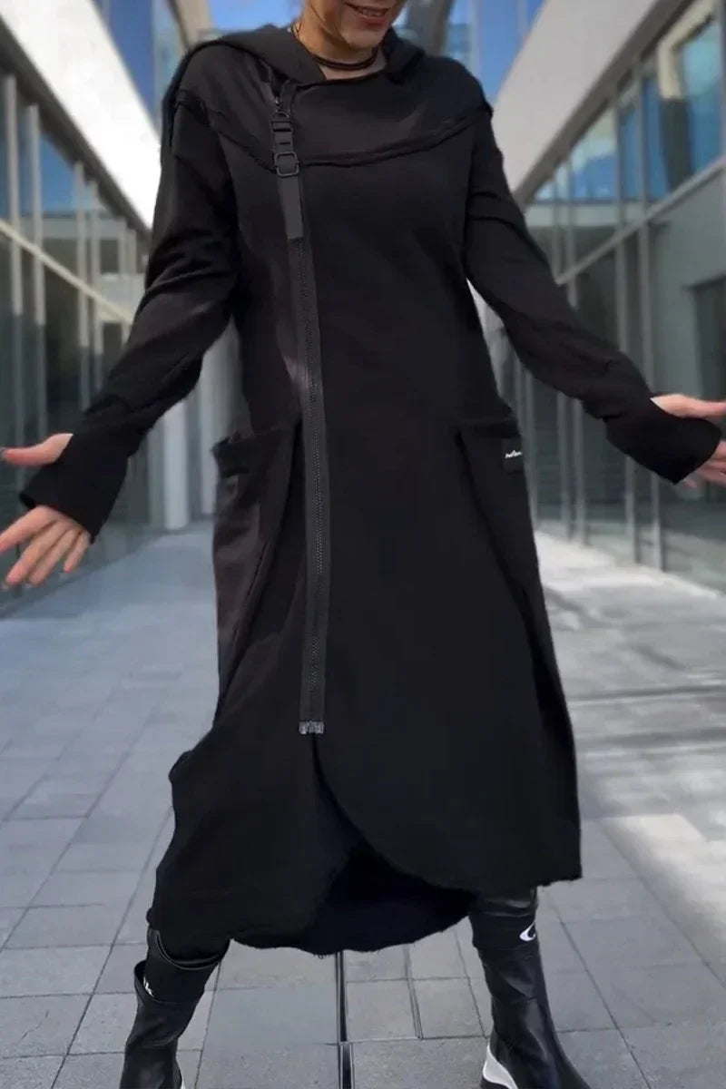 Amelia - Long Hoodie With Zipper