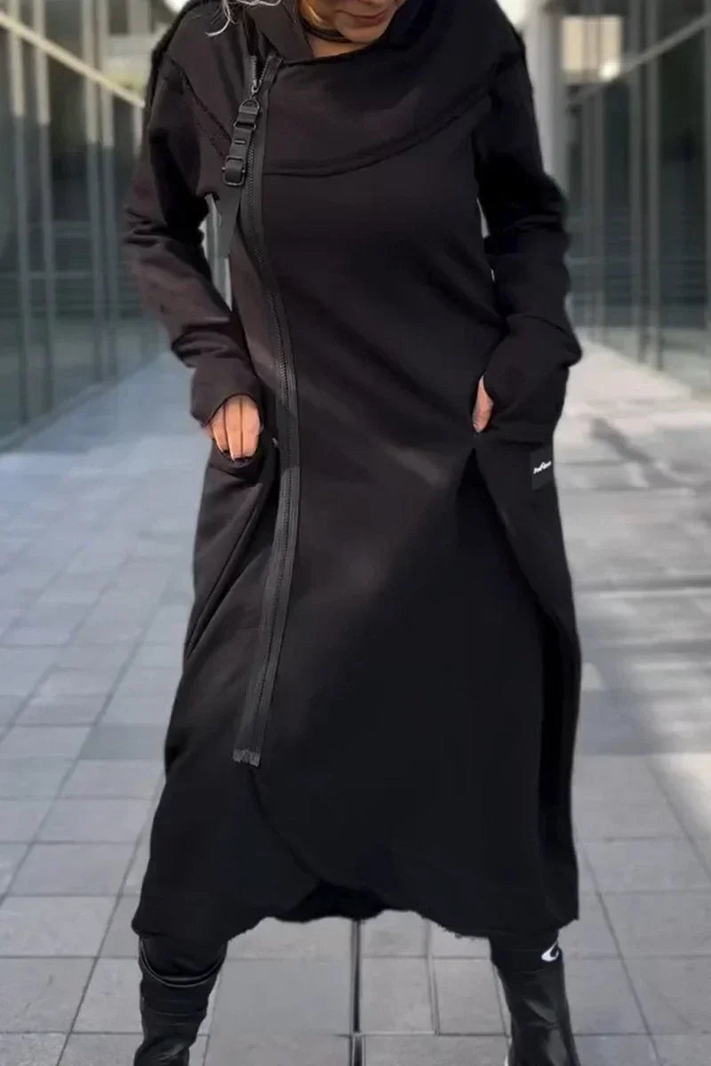Amelia - Long Hoodie With Zipper