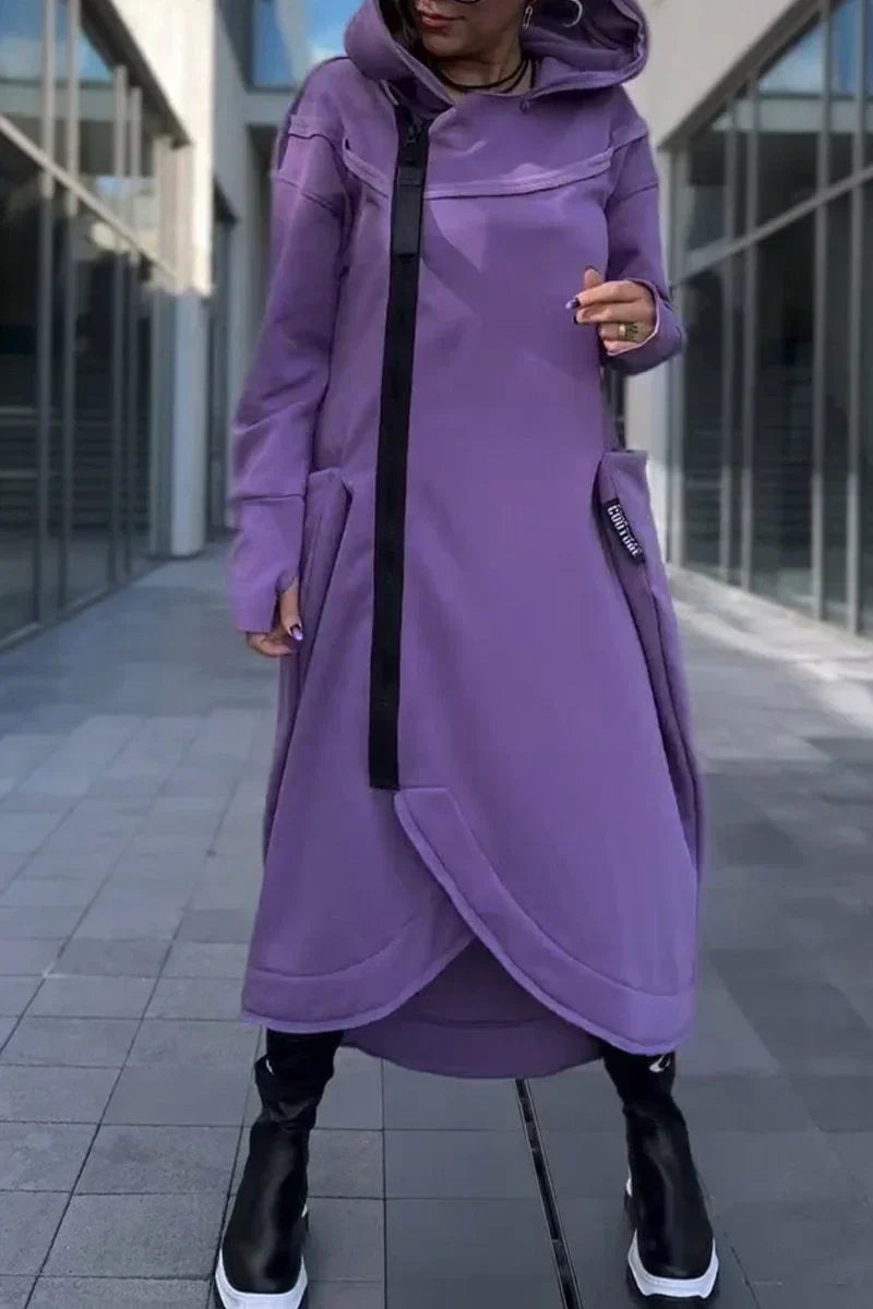 Amelia - Long Hoodie With Zipper