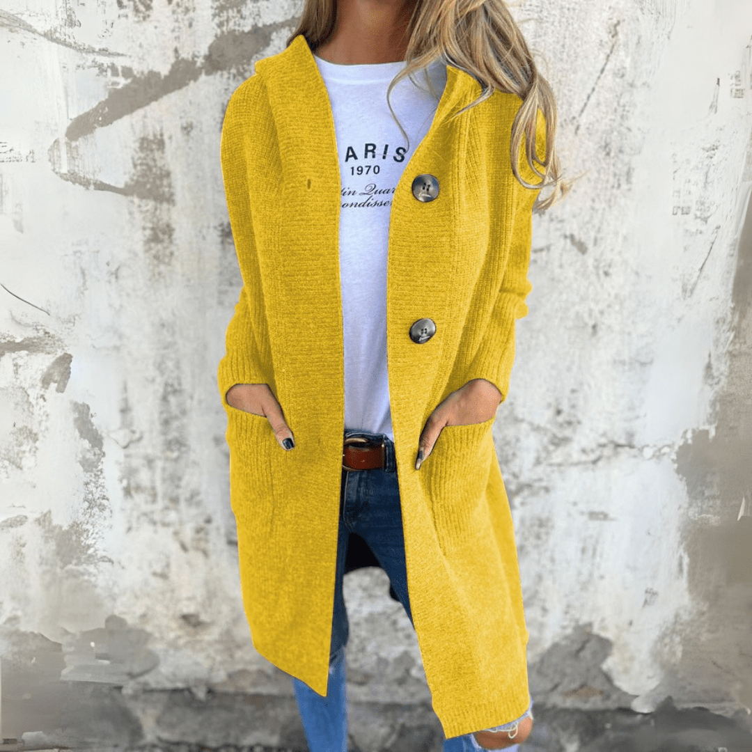 Mia – Long button knit cardigan
