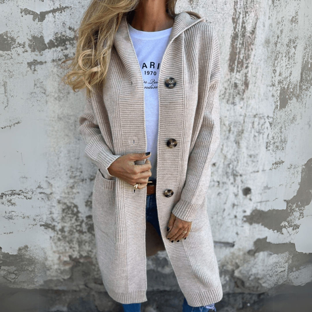 Mia – Long button knit cardigan