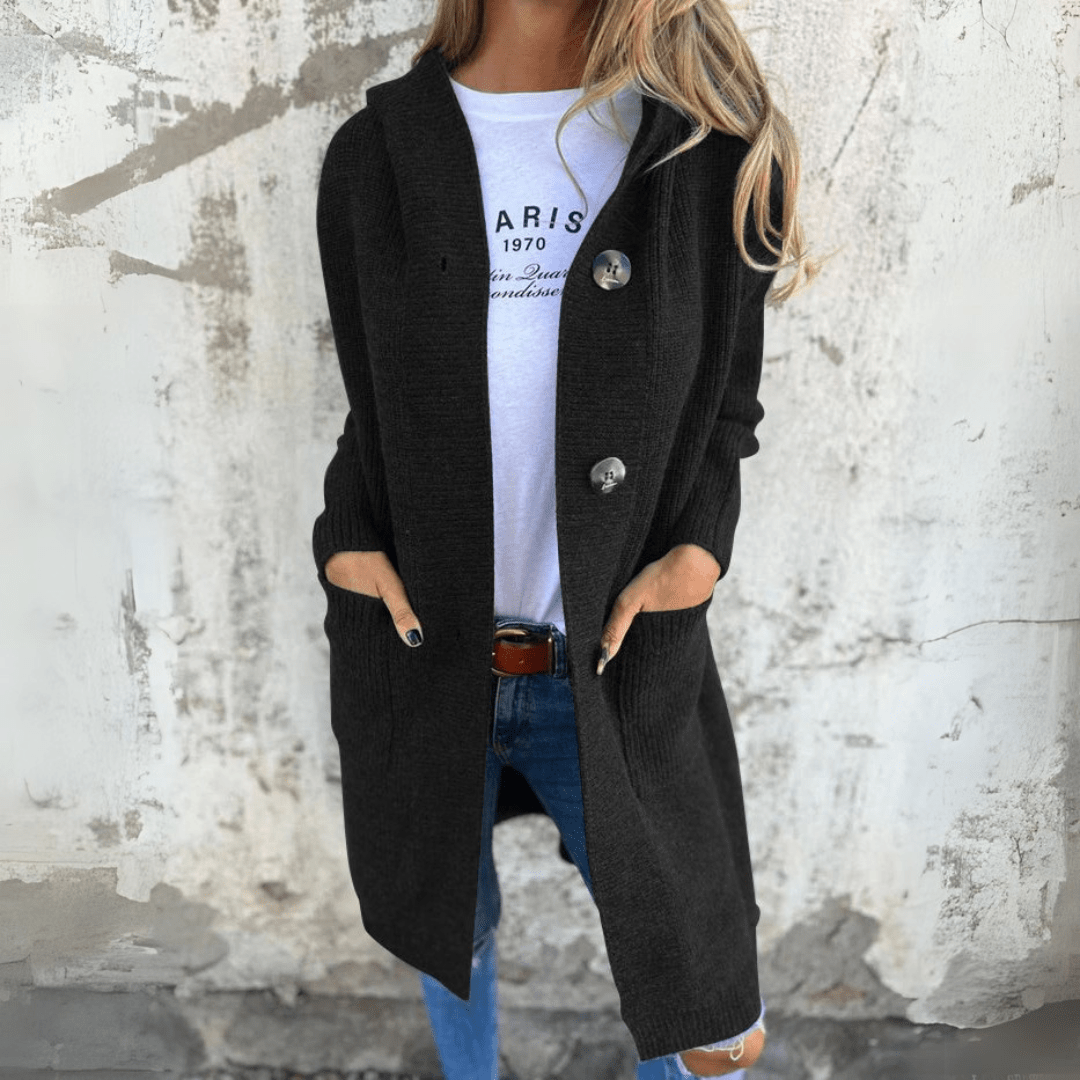 Mia – Long button knit cardigan