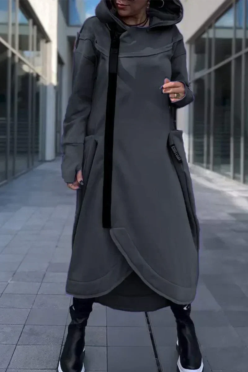 Amelia - Long Hoodie With Zipper