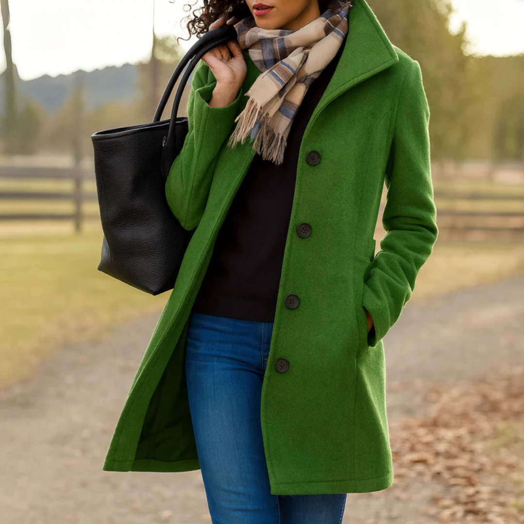 Alice - Classic Coat with Elegant Buttons