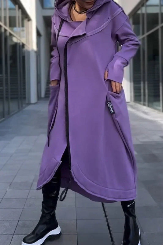 Amelia - Long Hoodie With Zipper