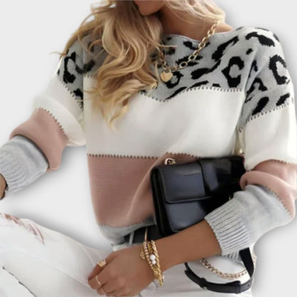 Amelia - Casual Leopard Print Sweater