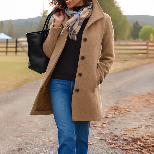 Alice - Classic Coat with Elegant Buttons