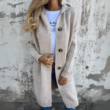 Mia – Long button knit cardigan